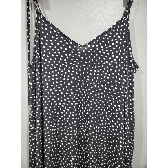 ModCloth Women's Polka Dot Midi Sundress Black White Casual Cottage Slip Sz 1X - Picture 12 of 14